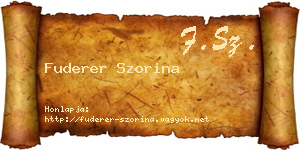 Fuderer Szorina névjegykártya